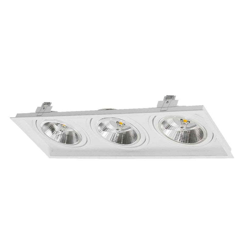Spot Triplo Embutir Alumínio FIT CLICK Branco p/ 3x AR111 Falge ST2986-Falge-Starlumen