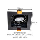 Spot de Embutir FLEA Quadrado 1xGU10 P/ Lâmpada MR16 Nordecor ST3104-Nordecor-Starlumen