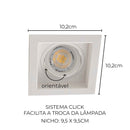 Spot de Embutir FLEA Quadrado 1xGU10 P/ Lâmpada MR16 Nordecor ST3104-Nordecor-Starlumen