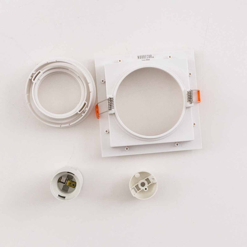 Spot de Embutir FLEA Quadrado Branco 1xE27 P/ Lâmpada PAR20 Nordecor 6190 ST3104-Nordecor-Starlumen