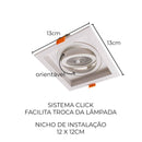 Spot de Embutir FLEA Quadrado Branco 1xE27 P/ Lâmpada PAR20 Nordecor 6190 ST3104-Nordecor-Starlumen