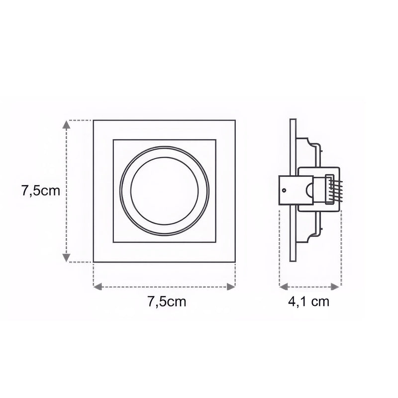 Spot de Embutir FLEA Quadrado Branco P/ Lâmpada MR11 GU10 6184 Nordecor ST3104-Nordecor-Starlumen