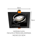 Spot de Embutir FLEA Quadrado Preto 1xE27 P/ Lâmpada PAR20 Nordecor 6191 ST3104-Nordecor-Starlumen