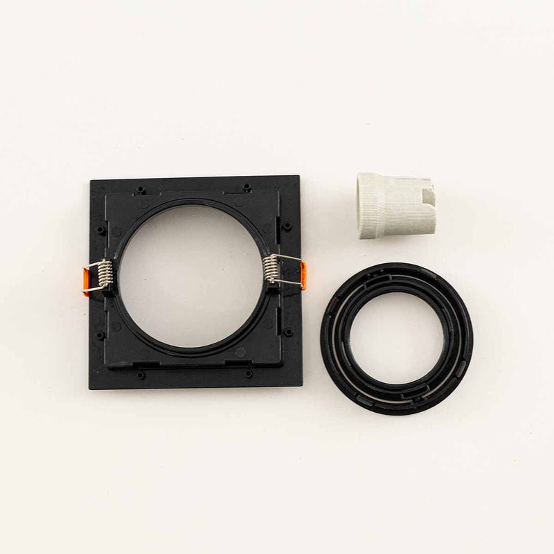 Spot de Embutir FLEA Quadrado Preto 1xE27 P/ Lâmpada PAR20 Nordecor 6191 ST3104-Nordecor-Starlumen