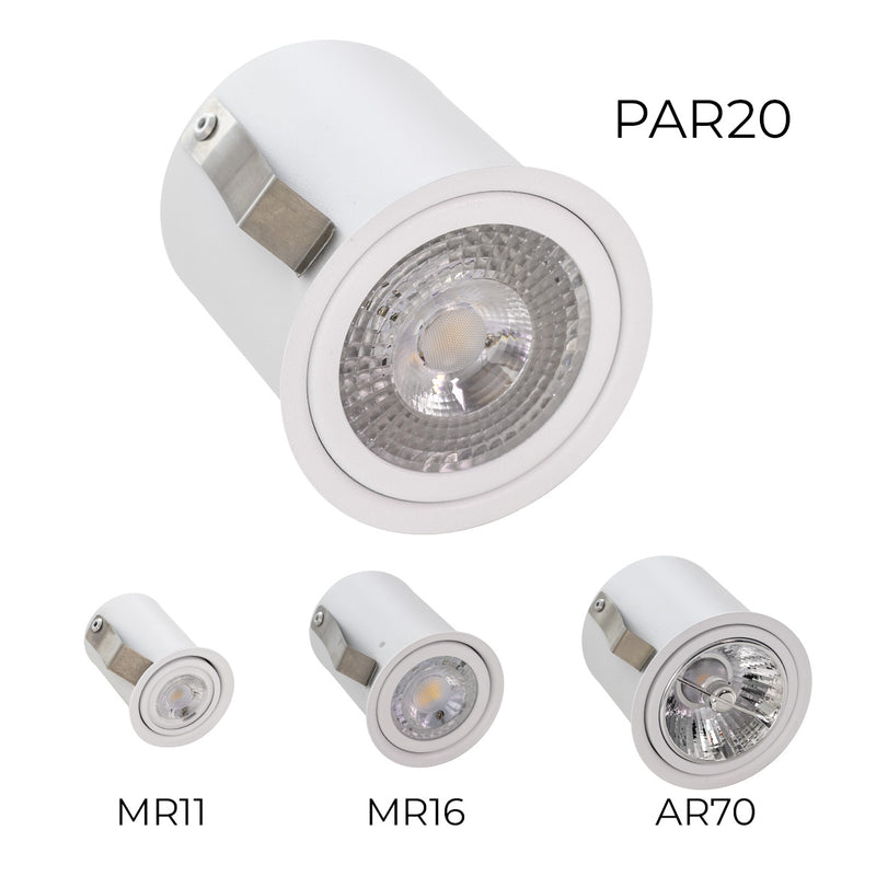 Spot de Embutir Micro borda 8cm P/ LED PAR20 E27 4447 Vettro ST2934-Vettro Lucci-Branco-Starlumen