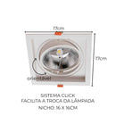 Spot de Embutir Quadrado FLEA 1XGU10 p/ Lâmpada AR111 Nordecor ST3104-Nordecor-Starlumen