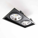 Spot de Embutir Recuado Duplo Fit Click Alumínio Preto P/ 2xAR111 ST2986-Falge-Starlumen