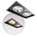 Spot de Embutir Recuado Duplo Fit Click Alumínio Preto P/ 2xAR111 ST2986-Falge-Starlumen