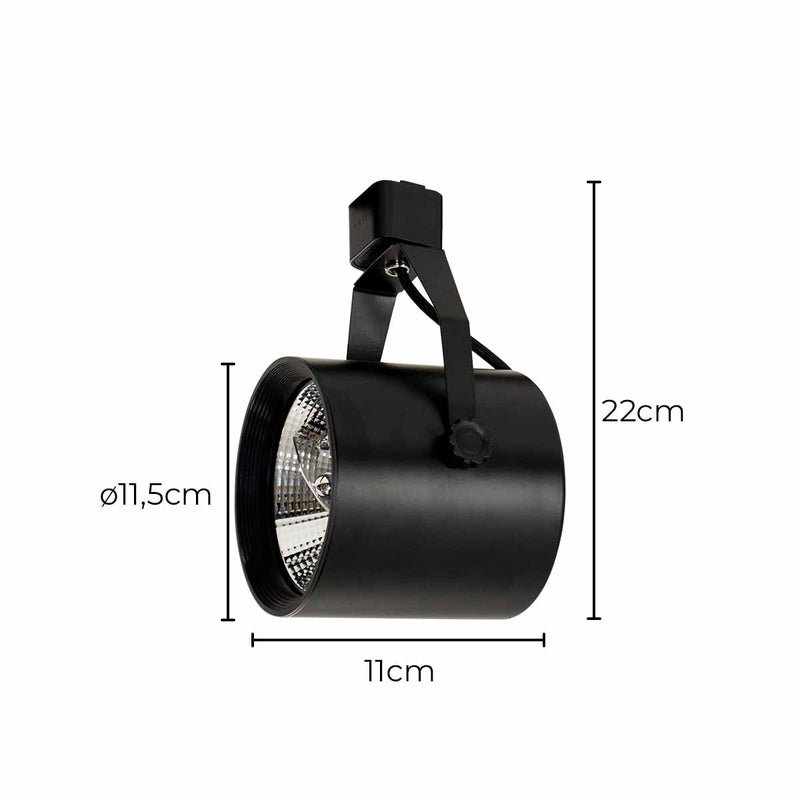 Spot de Ferro Preto p/ Trilho Eletrificado GU10 Opus p/ AR111 PRO 81928 ST3063-Opus-Starlumen