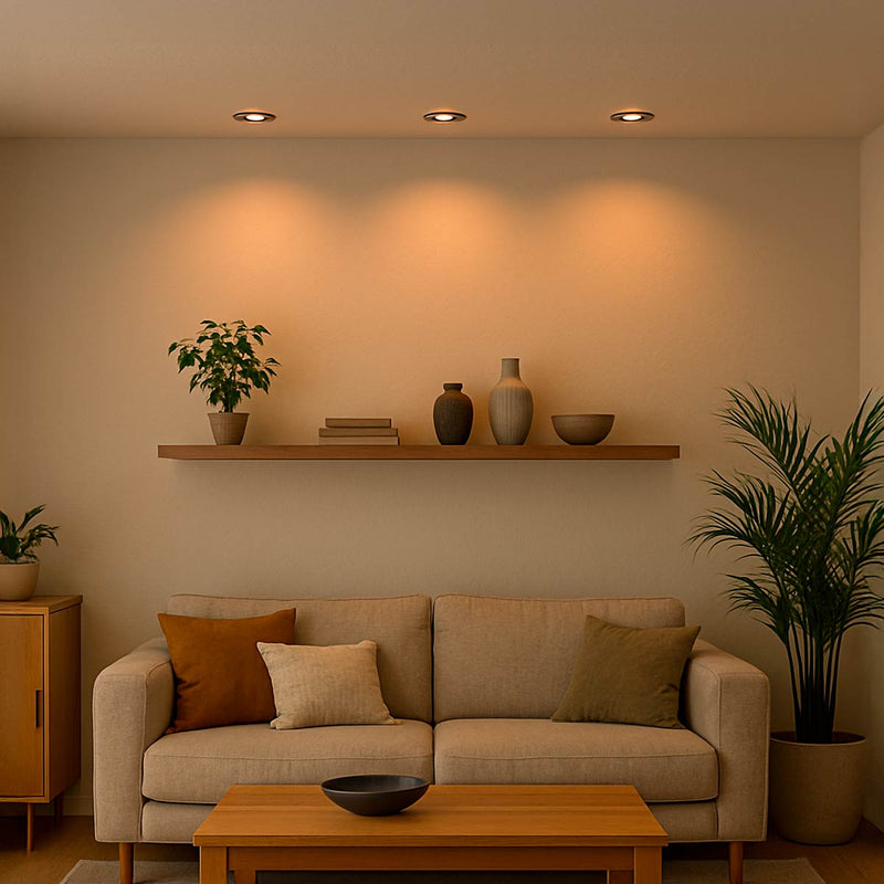 Spot LED Embutir Zagle 10W 2700K Luz Quente 24° IRC97 Preto Nordecor 6445 ST3262 ambientada