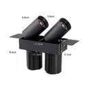 Spot LED Retrátil Embutir Aiva Duo NoFrame 2x7W 2700K IRC97 Nordecor ST3056-Preto-Nordecor-Starlumen