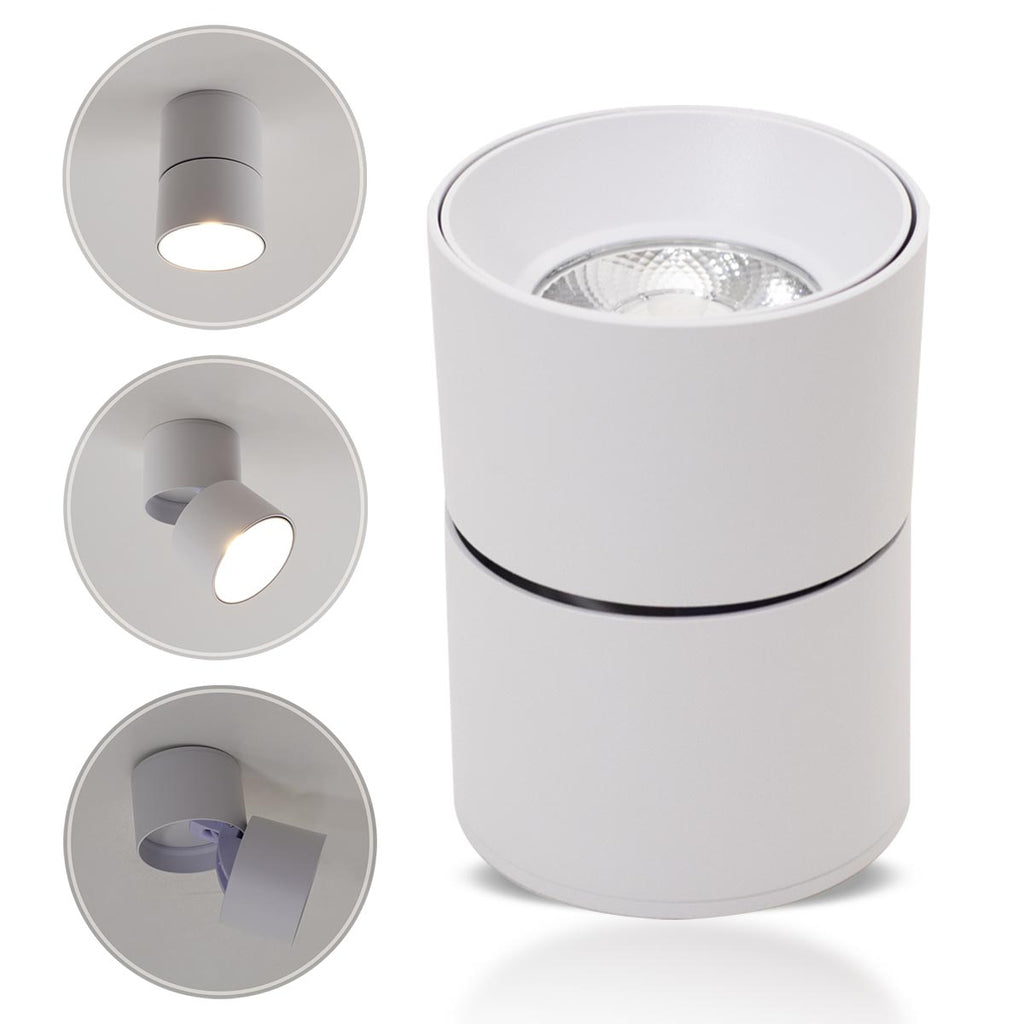 Spot LED Split Sobrepor Articulável 15W Branco Quente 3000K 840lm 36°