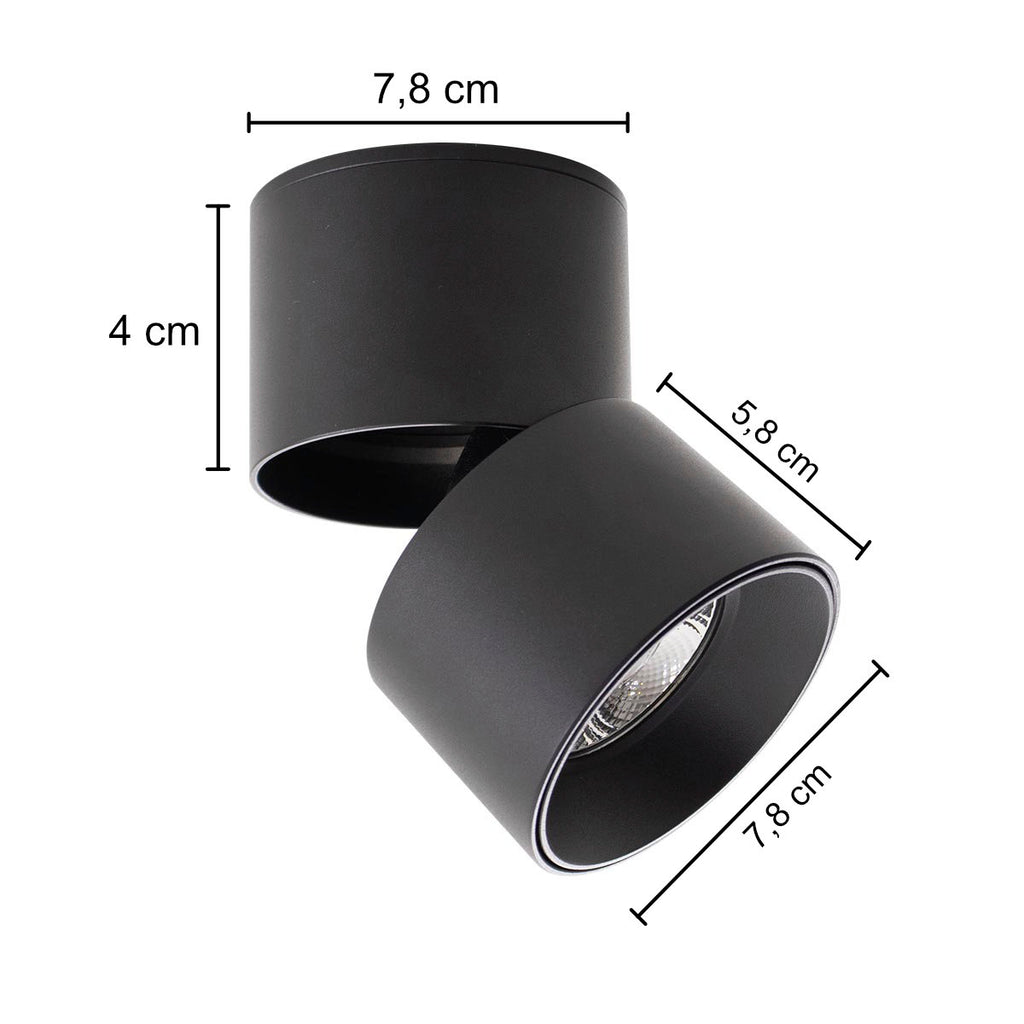 Spot LED Split Sobrepor Articulável 7W Branco Quente 3000K 525lm 36° I