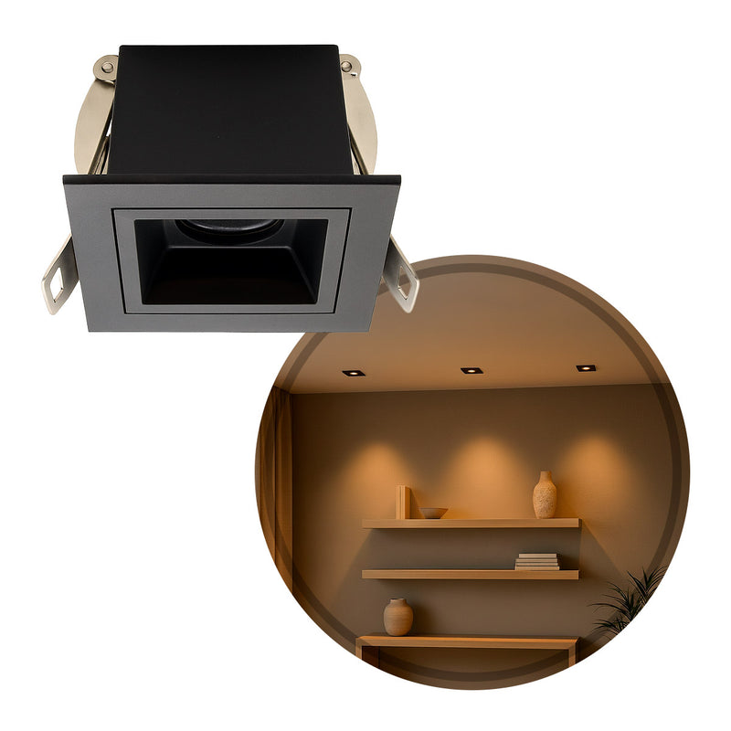 Spot LED de Embutir Calli 1 Foco 2W 3000k Preto Bella Iluminação ST3221 Capa