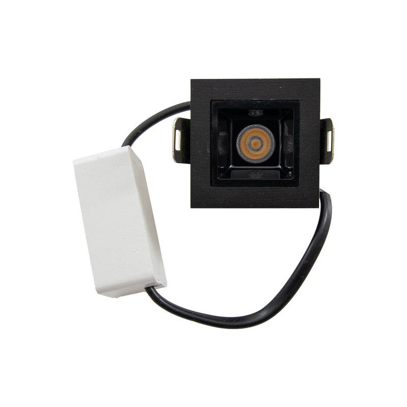 Spot LED de Embutir Calli 1 Foco 2W 3000k Preto Bella Iluminação ST3221 detalhe frente e drive