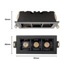 Spot LED de Embutir Calli 3 Focos 6W 3000k Preto Bella Iluminação ST3221 Medidas Spot