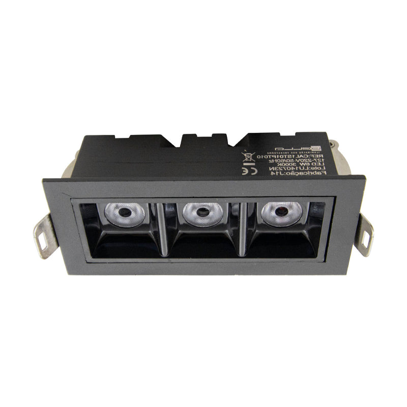 Spot LED de Embutir Calli 3 Focos 6W 3000k Preto Bella Iluminação ST3221