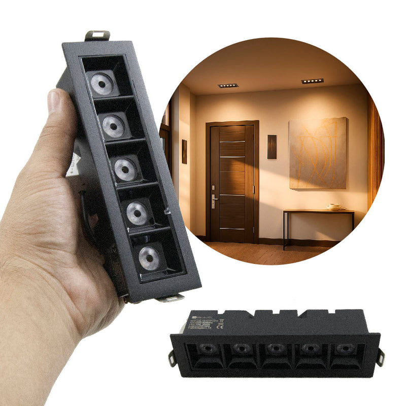 Spot LED de Embutir Calli 5 Focos 10W 3000k Preto Bella Iluminação ST3221 Capa