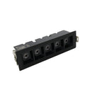 Spot LED de Embutir Calli 5 Focos 10W 3000k Preto Bella Iluminação ST3221 Frontal