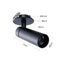 Spot LED de Embutir Nordecor BLET 5W 3000K Preto 24° Direcionável Alumínio ST3132 medidas 