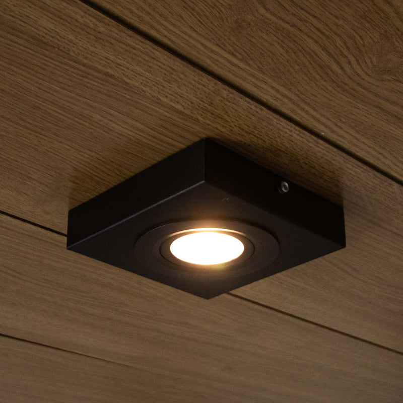 spot quadrado preto luz quente 
