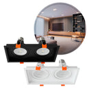Spot Luminária de Teto Retangular Embutir Loyo p/ LED 2xPAR20 Nordecor ST3235-Nordecor-Preto-Starlumen