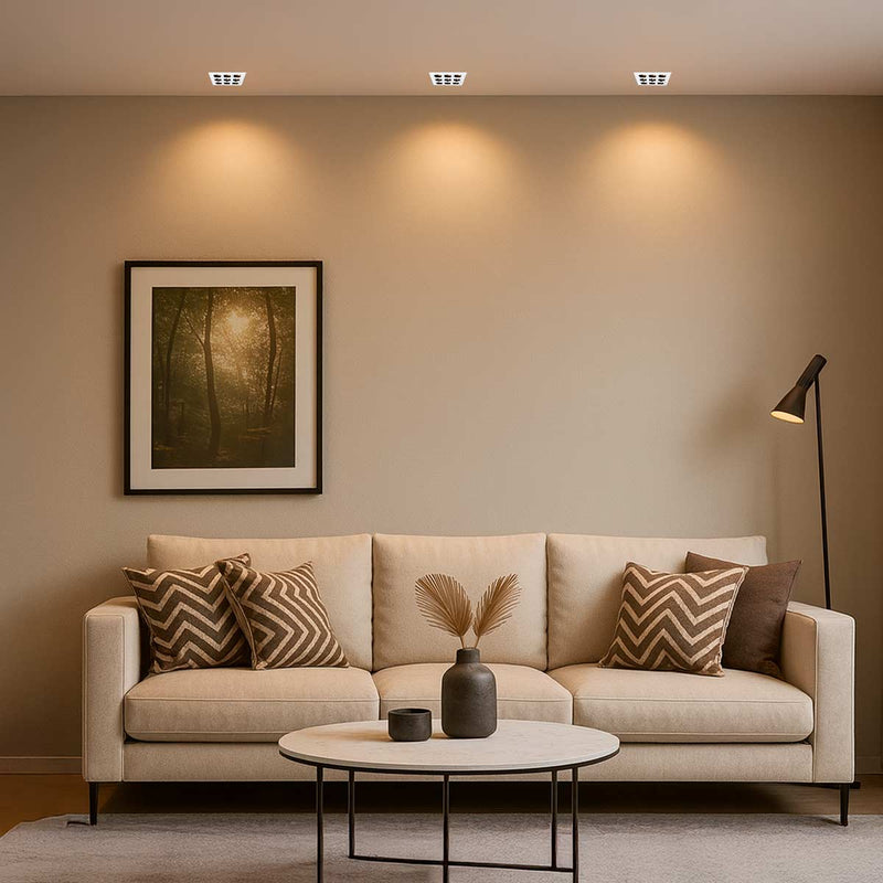 Spot Luminaria de Embutir Teto Powerus 18W Luz Quente IRC90 24° Nordecor 6381 ST2988 ambientada
