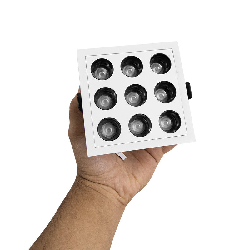 Spot Luminaria de Embutir Teto Powerus 18W Luz Quente IRC90 24° Nordecor 6381 ST2988  tamanho real 
