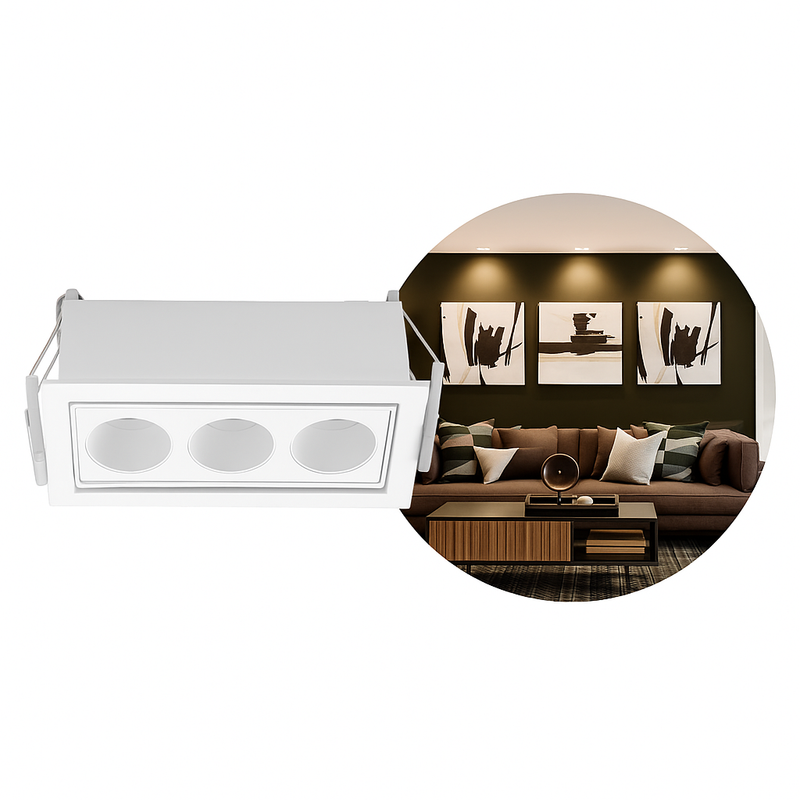 Spot Triplo Embutir Direcionável LED 6W 35° 4000K IRC90 Nordecor 6790 ST3266