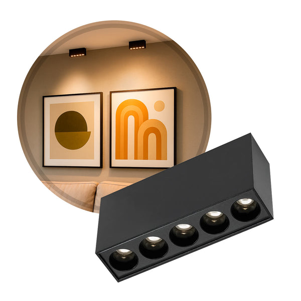 Spot de Sobrepor Powerus 10W 3000K 38° Antiofuscante IRC90 6390 Nordecor ST3264-Preto capa