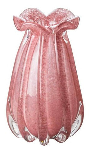 Vaso Frufru De Murano Rosa para Mesa 13x22cm DK0034 ST2247-BTC Decor-Starlumen