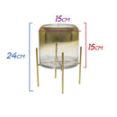 Vaso de Vidro Transparente com Degradê Dourado BH0082 ST1676-BTC Decor-Starlumen