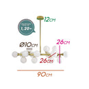 Pendente Grape Dourado 16 Cúpulas Vidro Leitoso ZR034-DO-W St1758