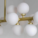 Pendente Grape Dourado 16 Cúpulas Vidro Leitoso ZR034-DO-W St1758