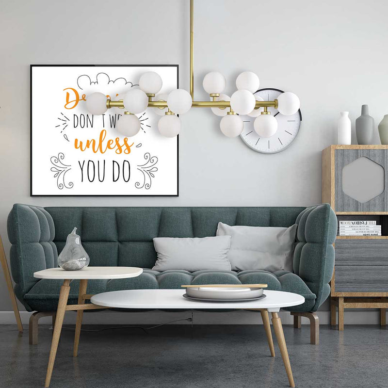 Pendente Grape Dourado 16 Cúpulas Vidro Leitoso ZR034-DO-W St1758