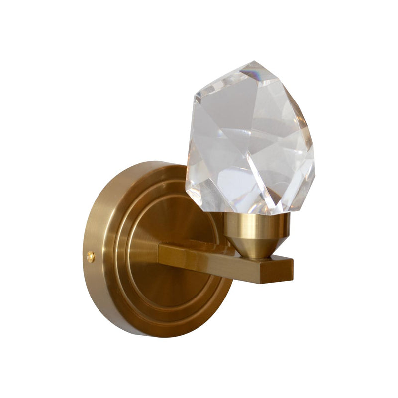 Arandela Cristal 5W Branco Quente Dourada DCB02128 Sindora ST2907
