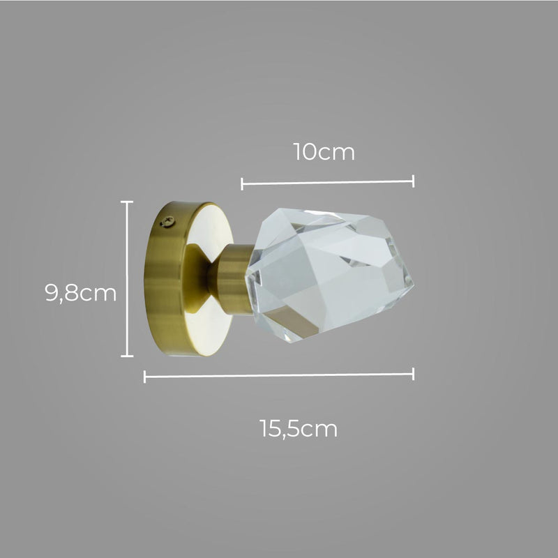 Arandela de Cristal 5W Branco Quente Bronze DCB02176 Sindora ST2906