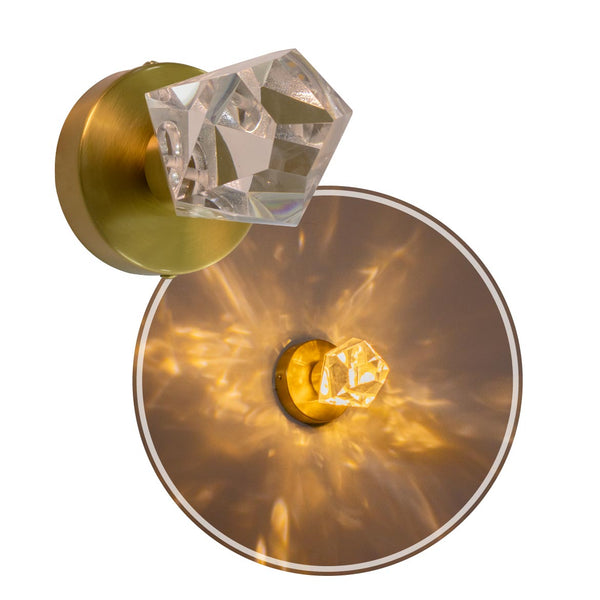 Arandela de Cristal 5W Branco Quente Bronze DCB02176 Sindora ST2906