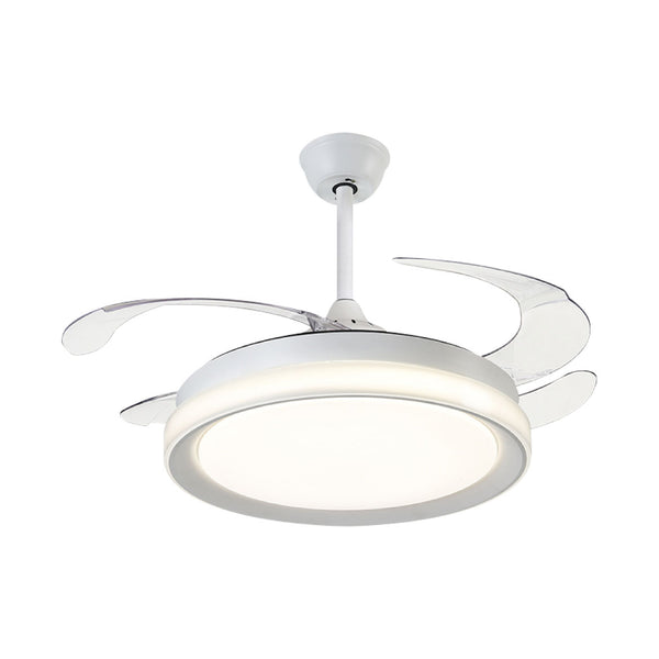 Plafon AIR PLUS Branco e Transparente LED Multicor C/ Ventilador 60W OPUS ST2915