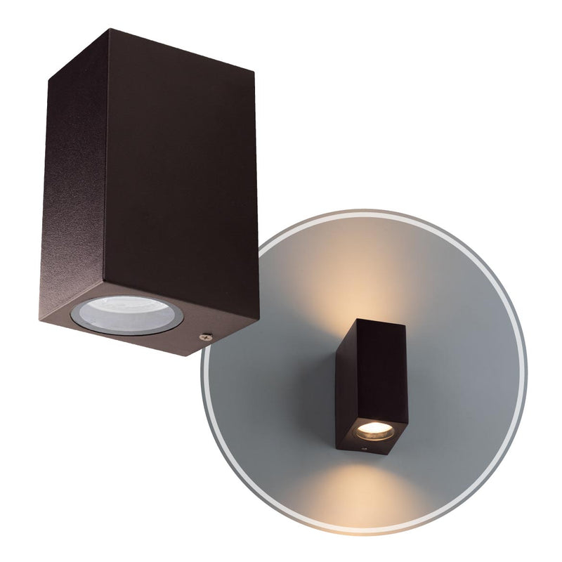 Arandela Dots Square Marrom (C)9.5Cm (L)7.2Cm (A)15Cm  2Xgu10 Mr16 - DL162M2 - Bella Iluminação