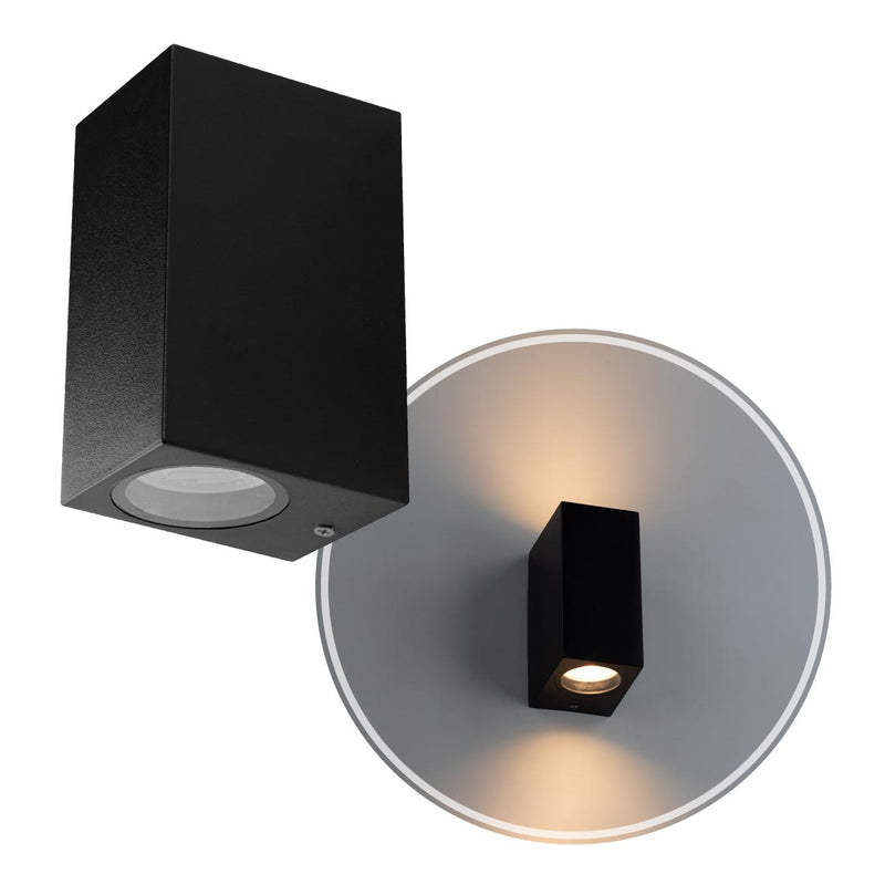 Arandela Dots Square Preto (C)9.5Cm (L)7.2Cm (A)15Cm  2Xgu10 Mr16 - DL162B2 - Bella Iluminação