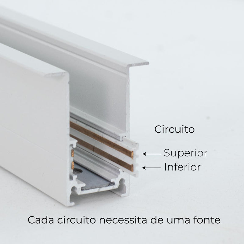 Perfil / Trilho Magnético de Embutir K20 100cm DS9947 Delis ST2794