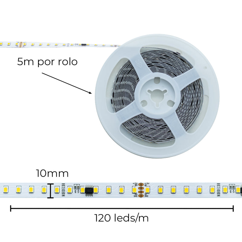Rolo de Fita LED Efeito Sequencial Adesiva 5m 3000k 120LEDs/M 6W/M 2835 NORDECOR ST2933