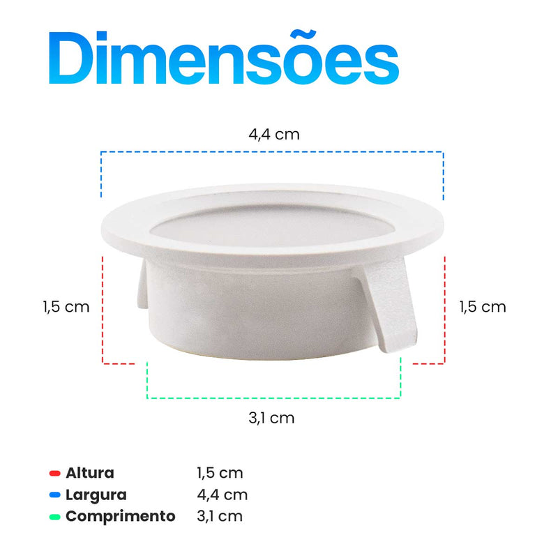 kit 2x Spot LED Embutir Alua Redondo 2W 3000K IRC80 Nordecor ST3153-Nordecor-Starlumen