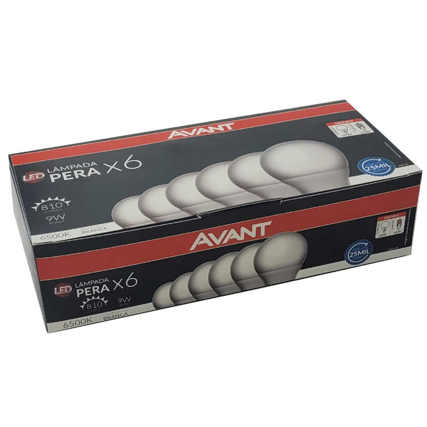 kit 6X Lâmpada LED 9w Bulbo Soquete E27 6500k Bivolt Econômica ST1905-Avant-Starlumen