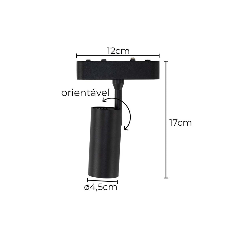 Spot LED Magnético Kay IN 24° 9W Br. Quente 48V P/ Trilho 6557 Nordecor ST3071
