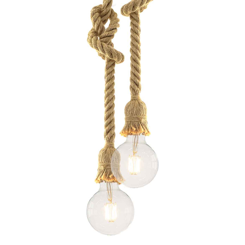 Pendente Soquete Duplo Rustico de Corda 2xE27 LPCR22 ST2972