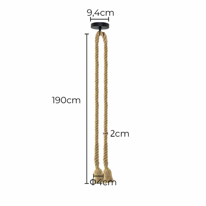 Pendente Soquete Duplo Rustico de Corda 2xE27 LPCR22 ST2972