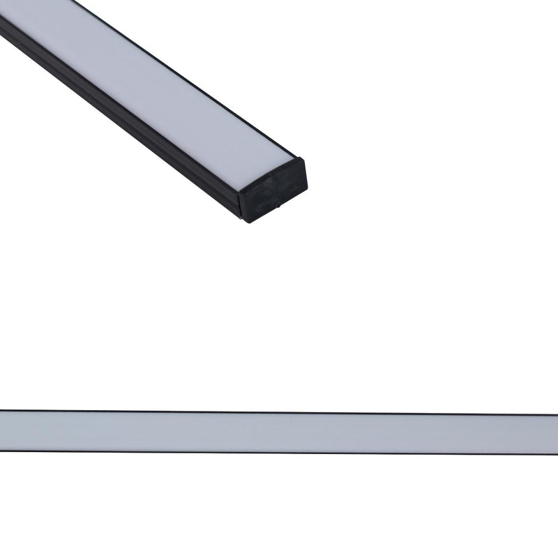 Perfil Linear de Sobrepor Preto 2 Metros Com Trava Fixar ID203 ST2886