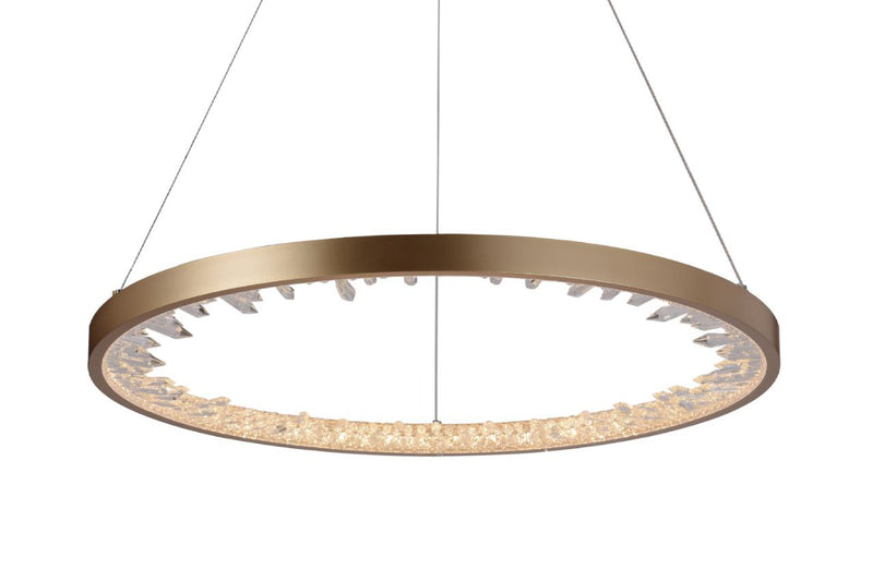 Pendente Milenium Dourado (D)60Cm (C)0Cm (L)0Cm (A)4Cm  1X38W 3000K 2850Lm Led - OC027 - Bella Iluminação